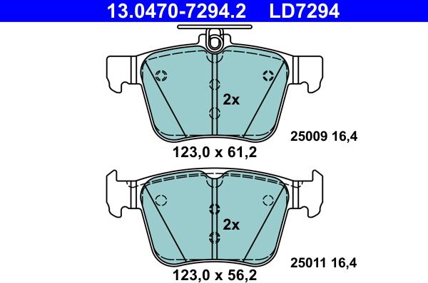 ATE 13.0470-7294.2 - Bremsbelagsatz, Scheibenbremse alexcarstop-ersatzteile.com