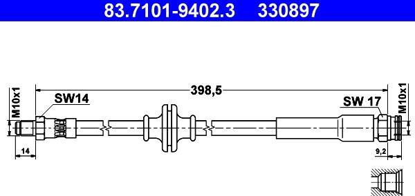 ATE 83.7101-9402.3 - Bremsschlauch alexcarstop-ersatzteile.com