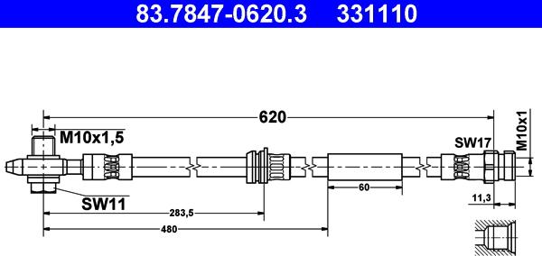 ATE 83.7847-0620.3 - Bremsschlauch alexcarstop-ersatzteile.com