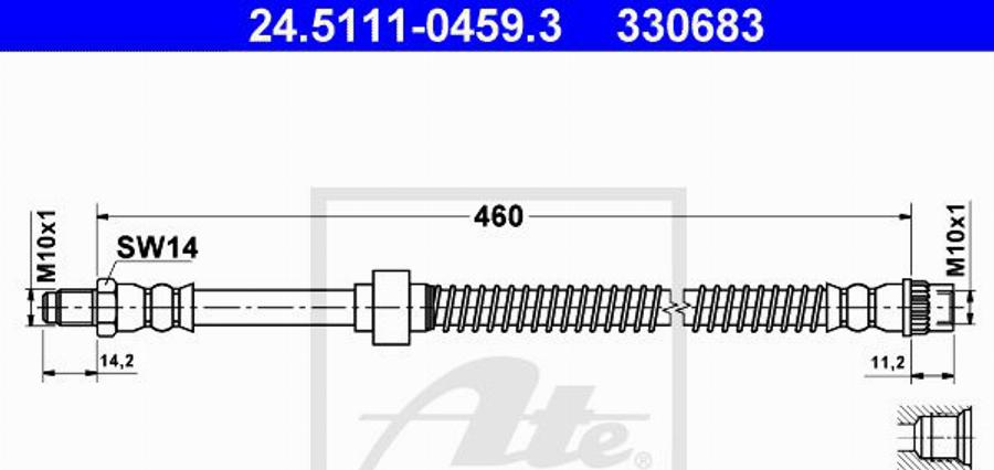 ATE 330683 - Bremsschlauch alexcarstop-ersatzteile.com