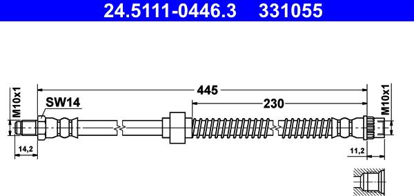 ATE 24.5111-0446.3 - Bremsschlauch alexcarstop-ersatzteile.com