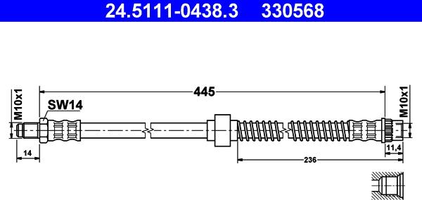 ATE 24.5111-0438.3 - Bremsschlauch alexcarstop-ersatzteile.com