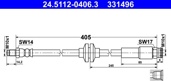 ATE 24.5112-0406.3 - Bremsschlauch alexcarstop-ersatzteile.com