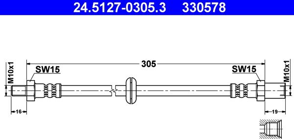 ATE 24.5127-0305.3 - Bremsschlauch alexcarstop-ersatzteile.com