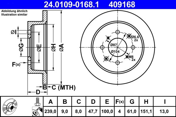 ATE 24.0109-0168.1 - Bremsscheibe alexcarstop-ersatzteile.com