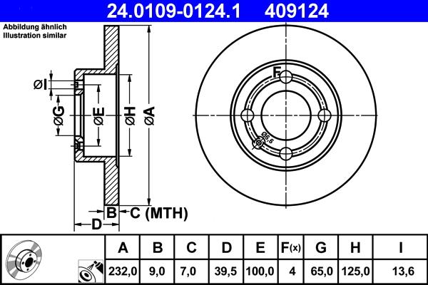 ATE 24.0109-0124.1 - Bremsscheibe alexcarstop-ersatzteile.com