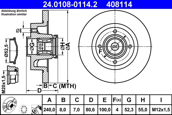 ATE 24.0108-0114.2 - Bremsscheibe alexcarstop-ersatzteile.com