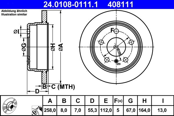 ATE 24.0108-0111.1 - Bremsscheibe alexcarstop-ersatzteile.com