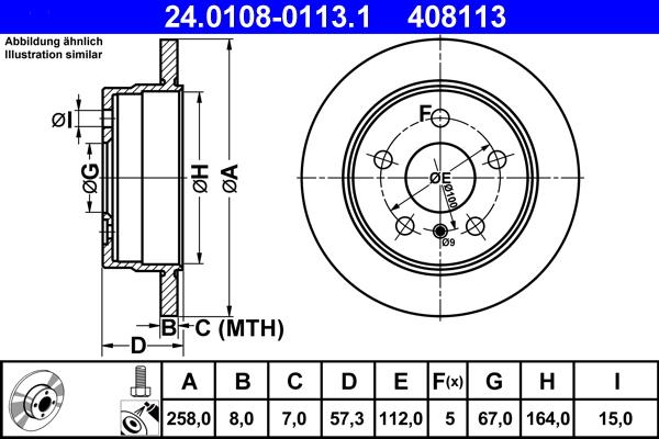 ATE 24.0108-0113.1 - Bremsscheibe alexcarstop-ersatzteile.com