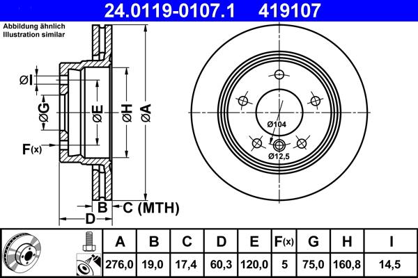 ATE 24.0119-0107.1 - Bremsscheibe alexcarstop-ersatzteile.com