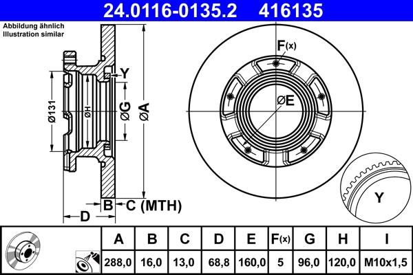 ATE 24.0116-0135.2 - Bremsscheibe alexcarstop-ersatzteile.com