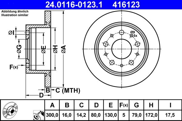 ATE 24.0116-0123.1 - Bremsscheibe alexcarstop-ersatzteile.com