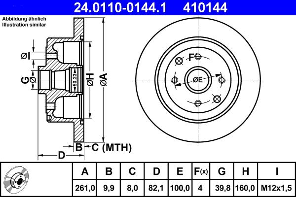 ATE 24.0110-0144.1 - Bremsscheibe alexcarstop-ersatzteile.com