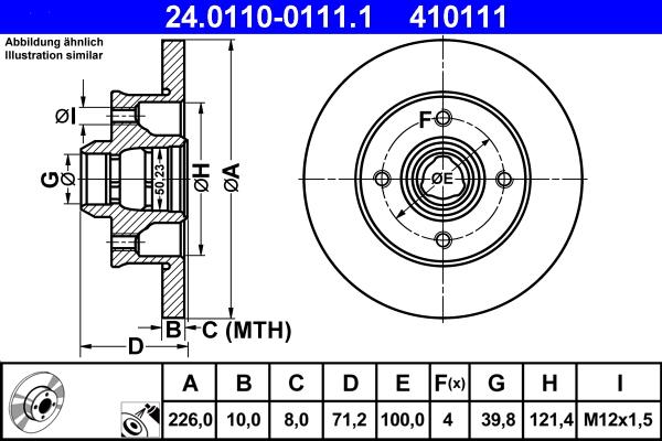 ATE 24.0110-0111.1 - Bremsscheibe alexcarstop-ersatzteile.com