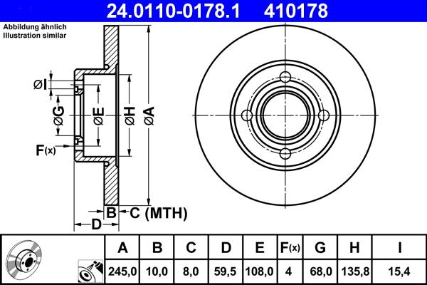 ATE 24.0110-0178.1 - Bremsscheibe alexcarstop-ersatzteile.com