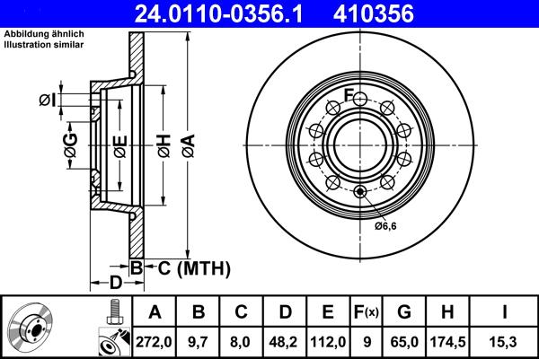 ATE 24.0110-0356.1 - Bremsscheibe alexcarstop-ersatzteile.com