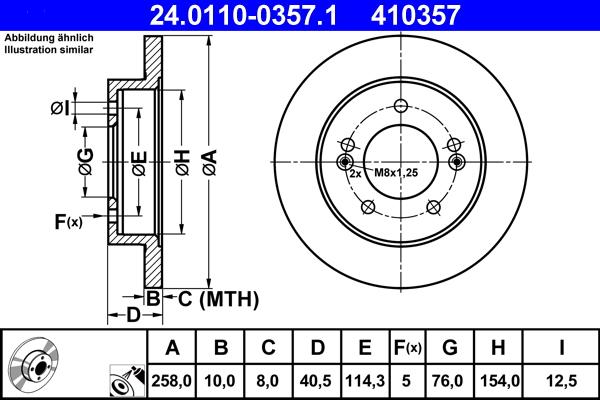 ATE 24.0110-0357.1 - Bremsscheibe alexcarstop-ersatzteile.com