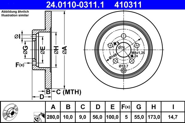 ATE 24.0110-0311.1 - Bremsscheibe alexcarstop-ersatzteile.com