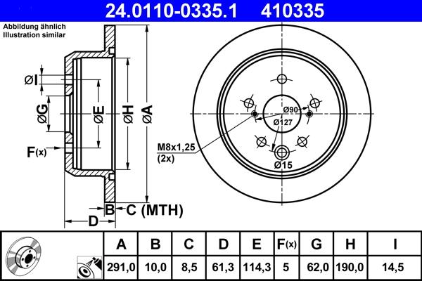 ATE 24.0110-0335.1 - Bremsscheibe alexcarstop-ersatzteile.com