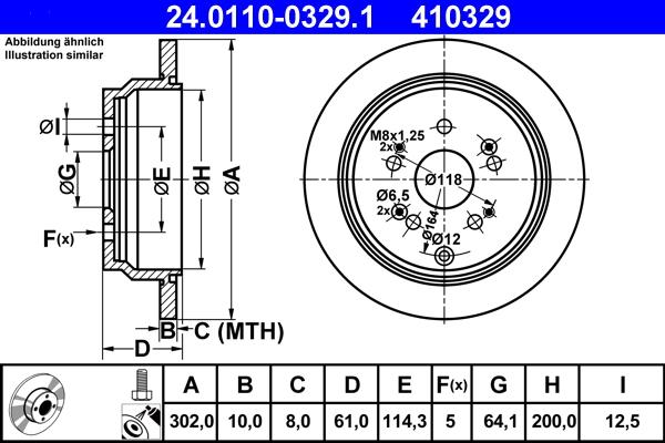 ATE 24.0110-0329.1 - Bremsscheibe alexcarstop-ersatzteile.com