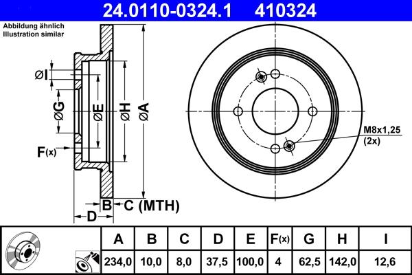 ATE 24.0110-0324.1 - Bremsscheibe alexcarstop-ersatzteile.com