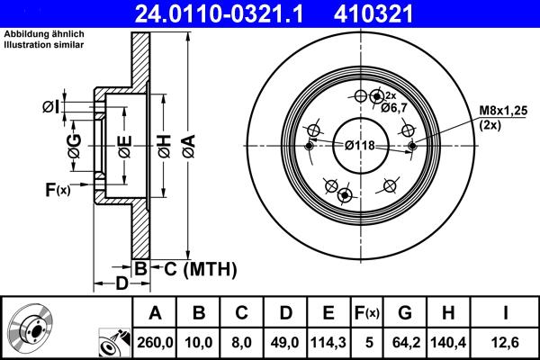 ATE 24.0110-0321.1 - Bremsscheibe alexcarstop-ersatzteile.com