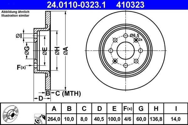 ATE 24.0110-0323.1 - Bremsscheibe alexcarstop-ersatzteile.com