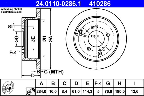 ATE 24.0110-0286.1 - Bremsscheibe alexcarstop-ersatzteile.com