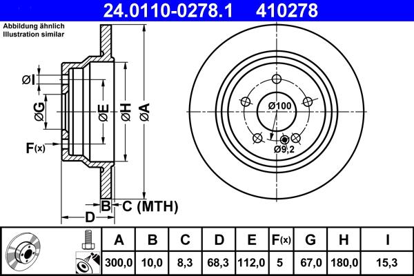 ATE 24.0110-0278.1 - Bremsscheibe alexcarstop-ersatzteile.com