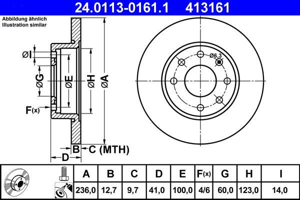 ATE 24.0113-0161.1 - Bremsscheibe alexcarstop-ersatzteile.com