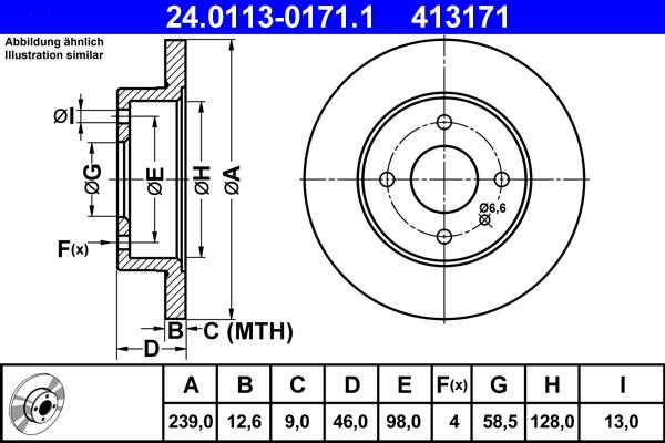 ATE 24.0113-0171.1 - Bremsscheibe alexcarstop-ersatzteile.com