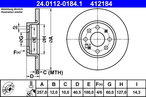 ATE 24.0112-0184.1 - Bremsscheibe alexcarstop-ersatzteile.com