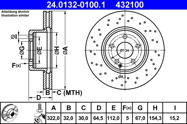 ATE 24.0132-0100.1 - Bremsscheibe alexcarstop-ersatzteile.com