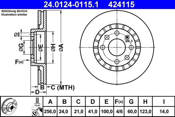 ATE 24.0124-0115.1 - Bremsscheibe alexcarstop-ersatzteile.com