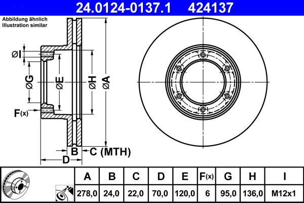 ATE 24.0124-0137.1 - Bremsscheibe alexcarstop-ersatzteile.com