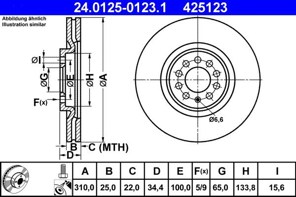 ATE 24.0125-0123.1 - Bremsscheibe alexcarstop-ersatzteile.com