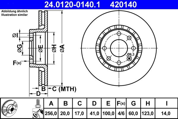 ATE 24.0120-0140.1 - Bremsscheibe alexcarstop-ersatzteile.com