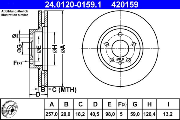 ATE 24.0120-0159.1 - Bremsscheibe alexcarstop-ersatzteile.com