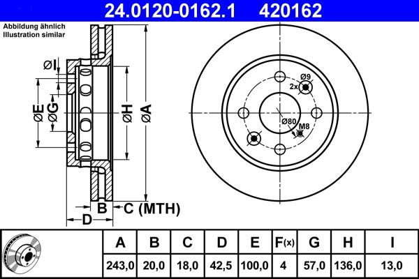 ATE 24.0120-0162.1 - Bremsscheibe alexcarstop-ersatzteile.com