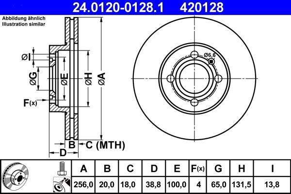 ATE 24.0120-0128.1 - Bremsscheibe alexcarstop-ersatzteile.com