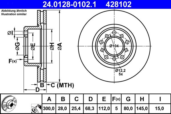 ATE 24.0128-0102.1 - Bremsscheibe alexcarstop-ersatzteile.com