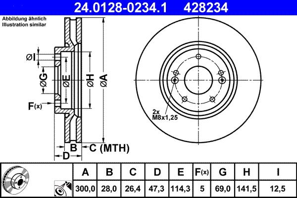 ATE 24.0128-0234.1 - Bremsscheibe alexcarstop-ersatzteile.com