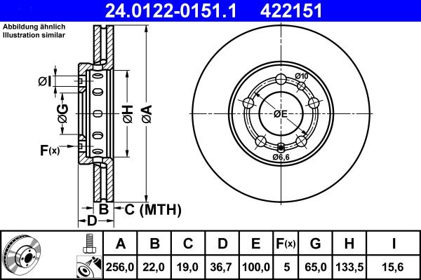 ATE 24.0122-0151.1 - Bremsscheibe alexcarstop-ersatzteile.com