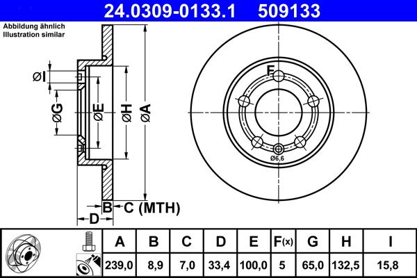 ATE 24.0309-0133.1 - Bremsscheibe alexcarstop-ersatzteile.com