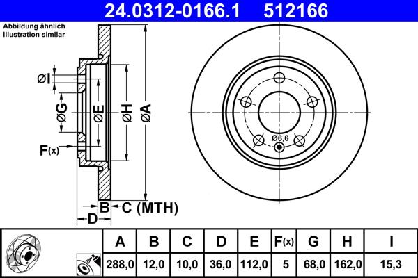 ATE 24.0312-0166.1 - Bremsscheibe alexcarstop-ersatzteile.com