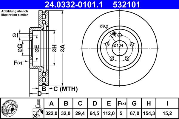 ATE 24.0332-0101.1 - Bremsscheibe alexcarstop-ersatzteile.com