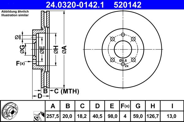 ATE 24.0320-0142.1 - Bremsscheibe alexcarstop-ersatzteile.com