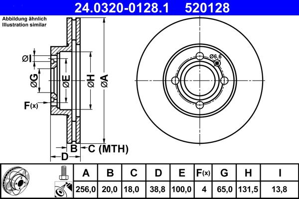 ATE 24.0320-0128.1 - Bremsscheibe alexcarstop-ersatzteile.com