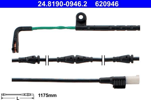 ATE 24.8190-0946.2 - Warnkontakt, Bremsbelagverschleiß alexcarstop-ersatzteile.com