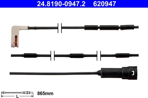 ATE 24.8190-0947.2 - Warnkontakt, Bremsbelagverschleiß alexcarstop-ersatzteile.com